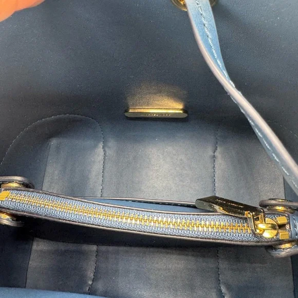 Michael‎ Kors Mercer Gallery Convertible Blue Leather Bucket Bag